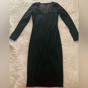 Haute Monde Shimmering Black Long Sleeve Dress